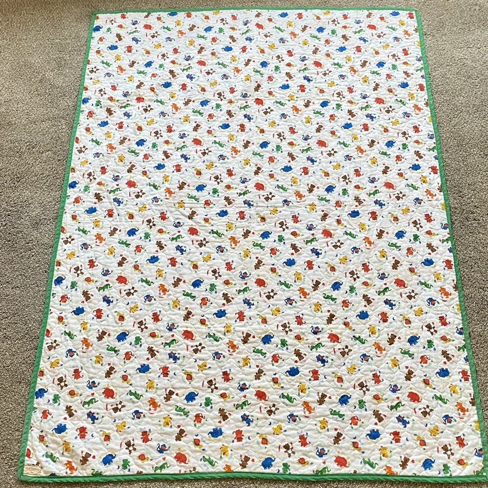 Vintage Baby Blanket Quilt Teacher's Pets by Cranston 58x44